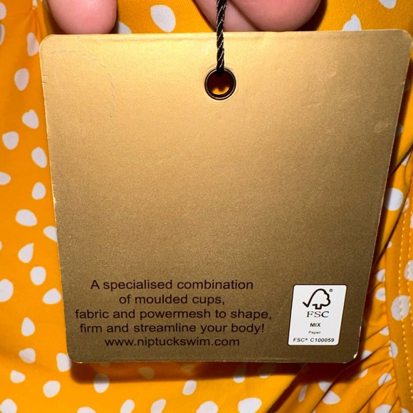 SOLD 💕NWT Niptuck Swim Yellow Polka Dot Slimming Joanne One Piece Swimsuit - Picture 5 of 15